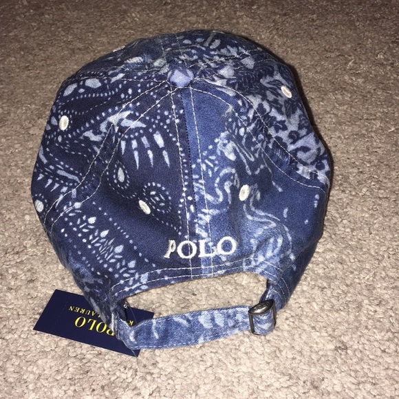Polo Ralph Lauren Bandanna Print Baseball Hat Cap Strapback Moroccan Indian mens - Picture 4 of 8